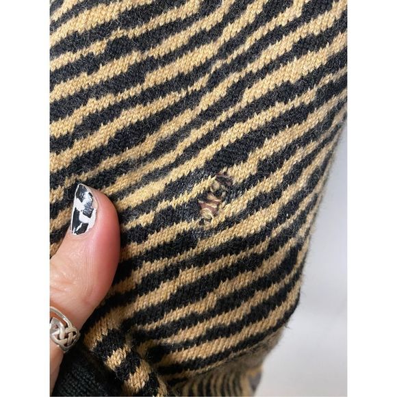 Nanette Lepore Beige Black Tan Printed Sleeveless Knit Dress Size Small - Picture 4 of 9